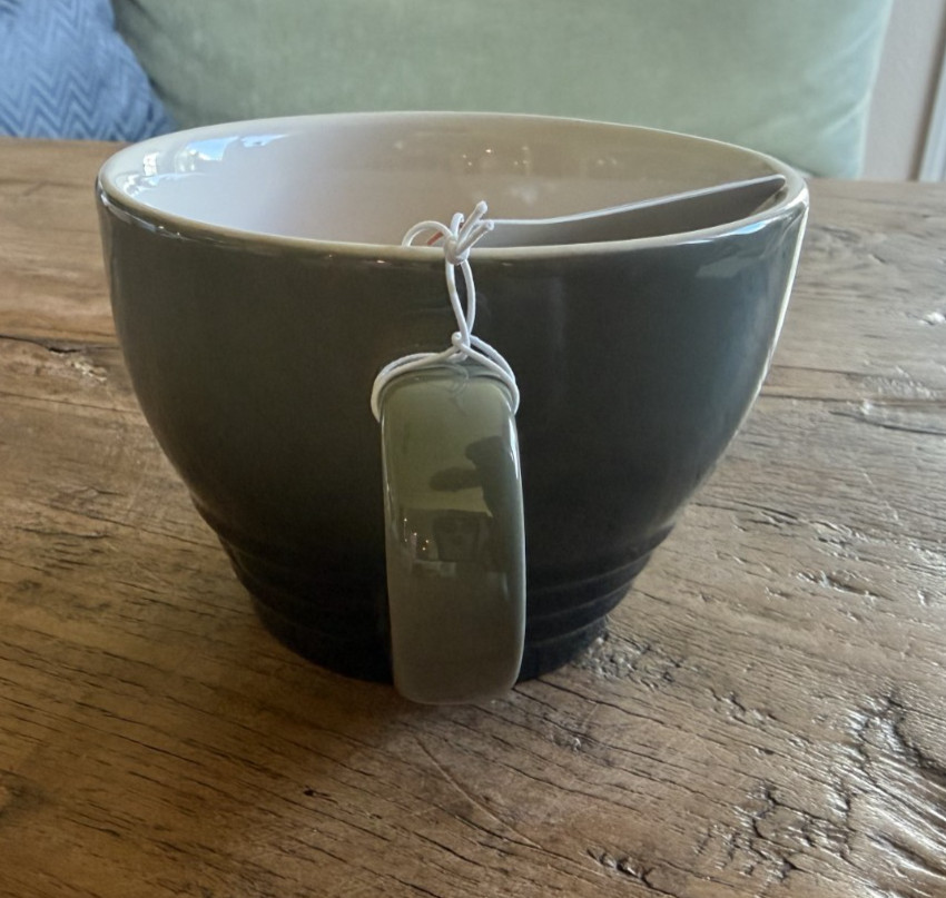 Le Creuset Stoneware Giant Cappuccino Bistro Mug 14 oz Thyme Green NEW