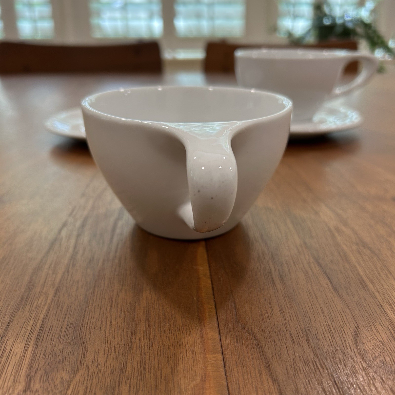 notNeutral Lino 12 oz Large Porcelain Latte Cups with Saucers Set Of 2