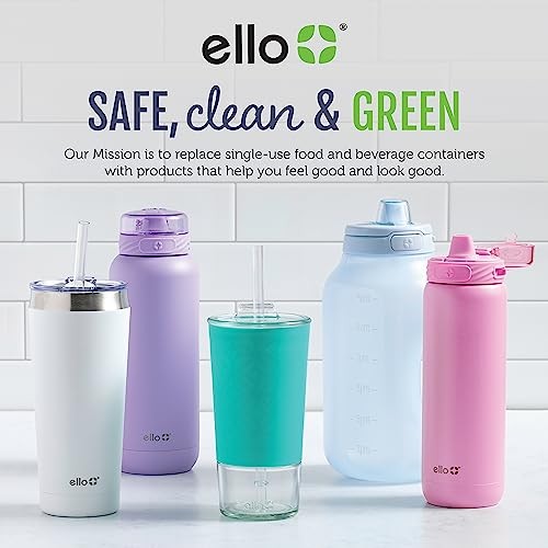 Ello Ogden 16 Ounce Deep Purple Ceramic Travel Mug Coffee Cup Dishwasher Safe
