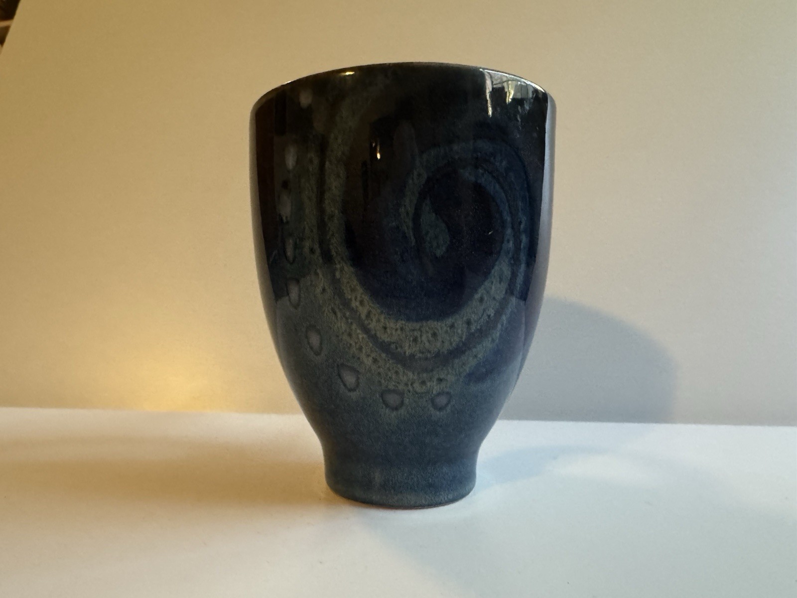 Dark & Light Blue Ceramic Coffee Tea Mug Spiral Swirl Pattern Unbranded