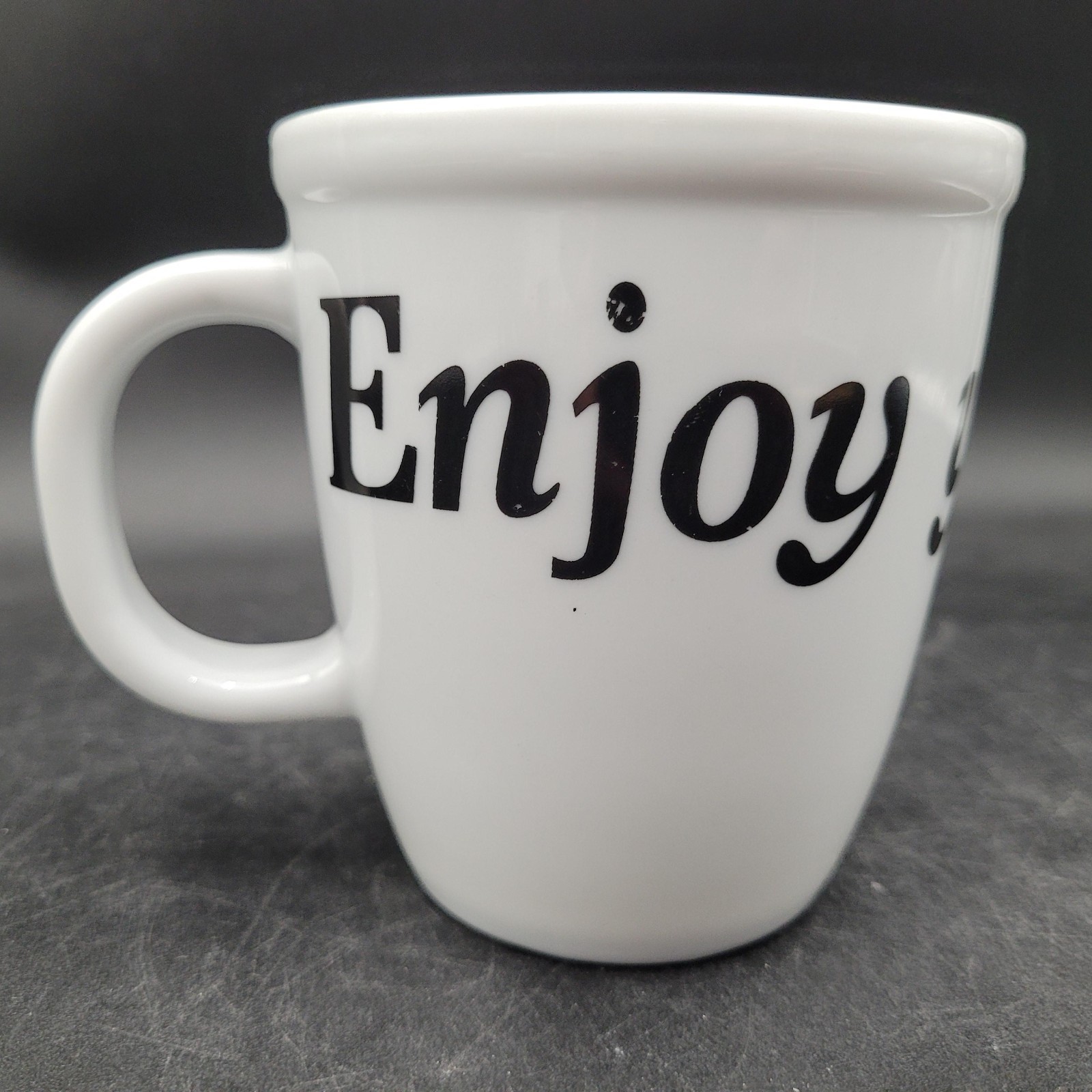 Bodum Danish-Swiss “Enjoy Your Coffee” White Ceramic Coffee Tea Mug Cup