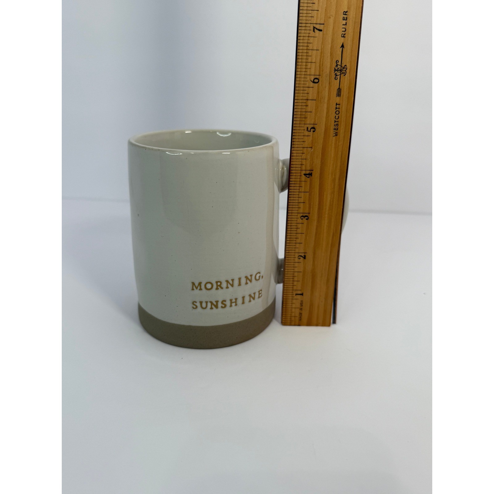 Hearth & Hand Magnolia Morning Sunshine Stoneware Coffee Mug Cream Gold 4.25in
