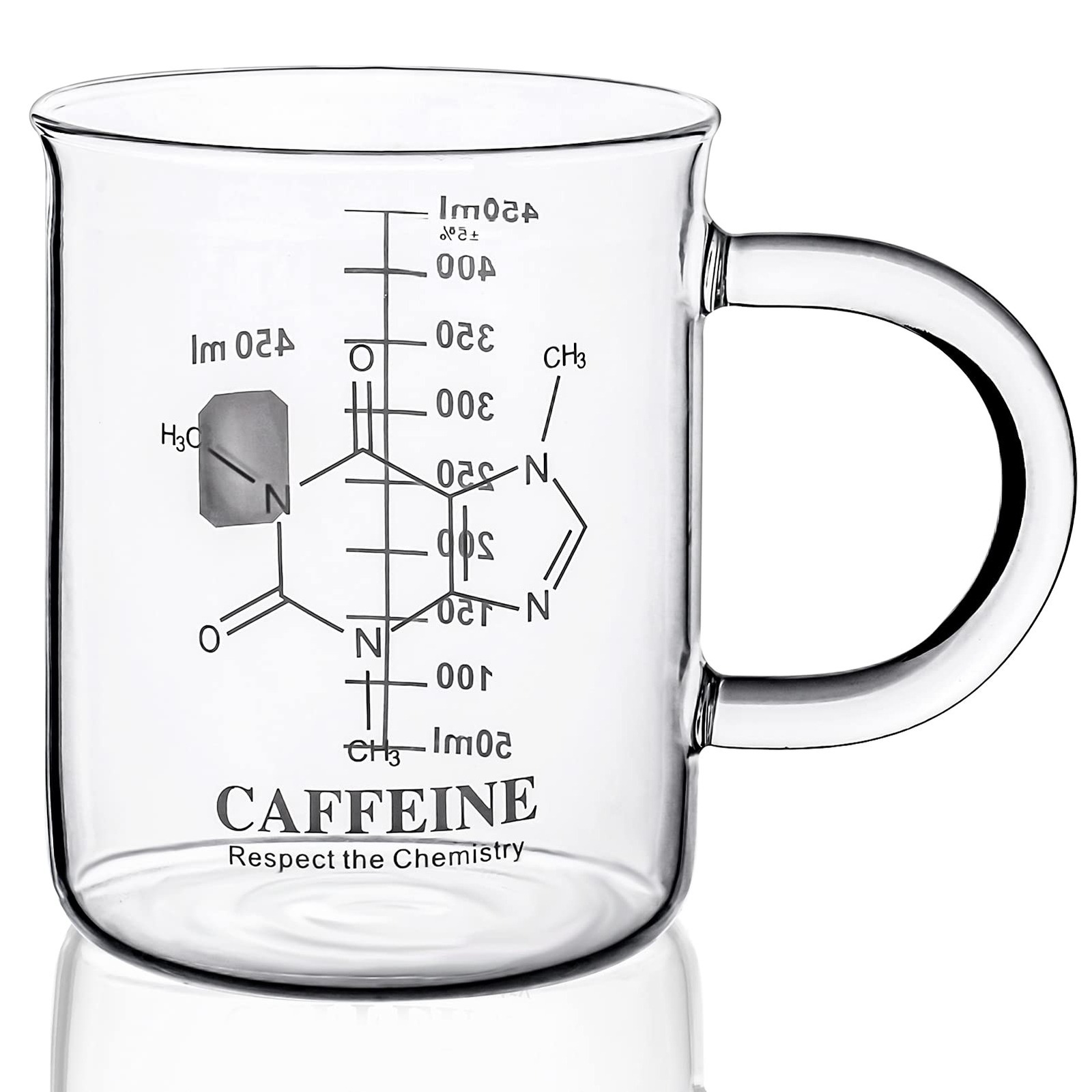 Caffeine Beaker Mug,Caffeine mug, Chemistry Mug 16 oz Borosilicate Glass Coff…
