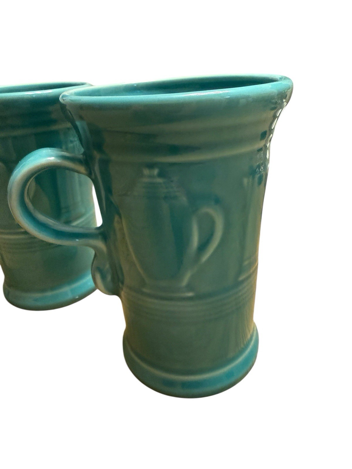 HLC Fiesta Fiestaware 22 oz Cappucino Mug Sea Mist Coffee Pot Design Tall Mug