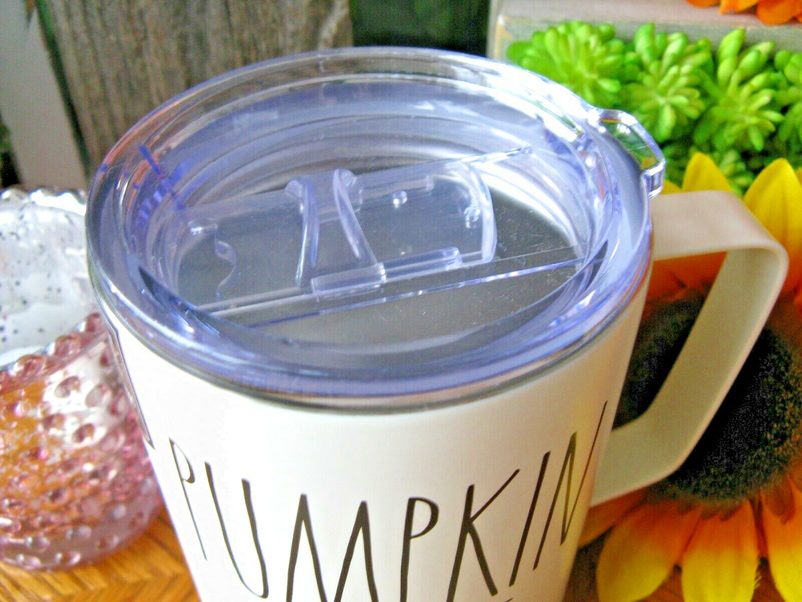 New Rae Dunn Autumn Fall Halloween PUMPKIN SPICE Metal Coffee Mug Cup 12oz