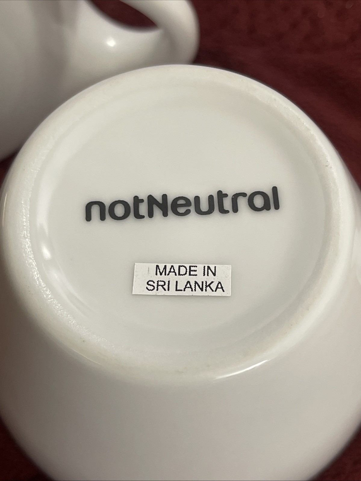 notNeutral 12oz White Porcelain Latte , Coffee Cups Set of 2 Ear Handle Money