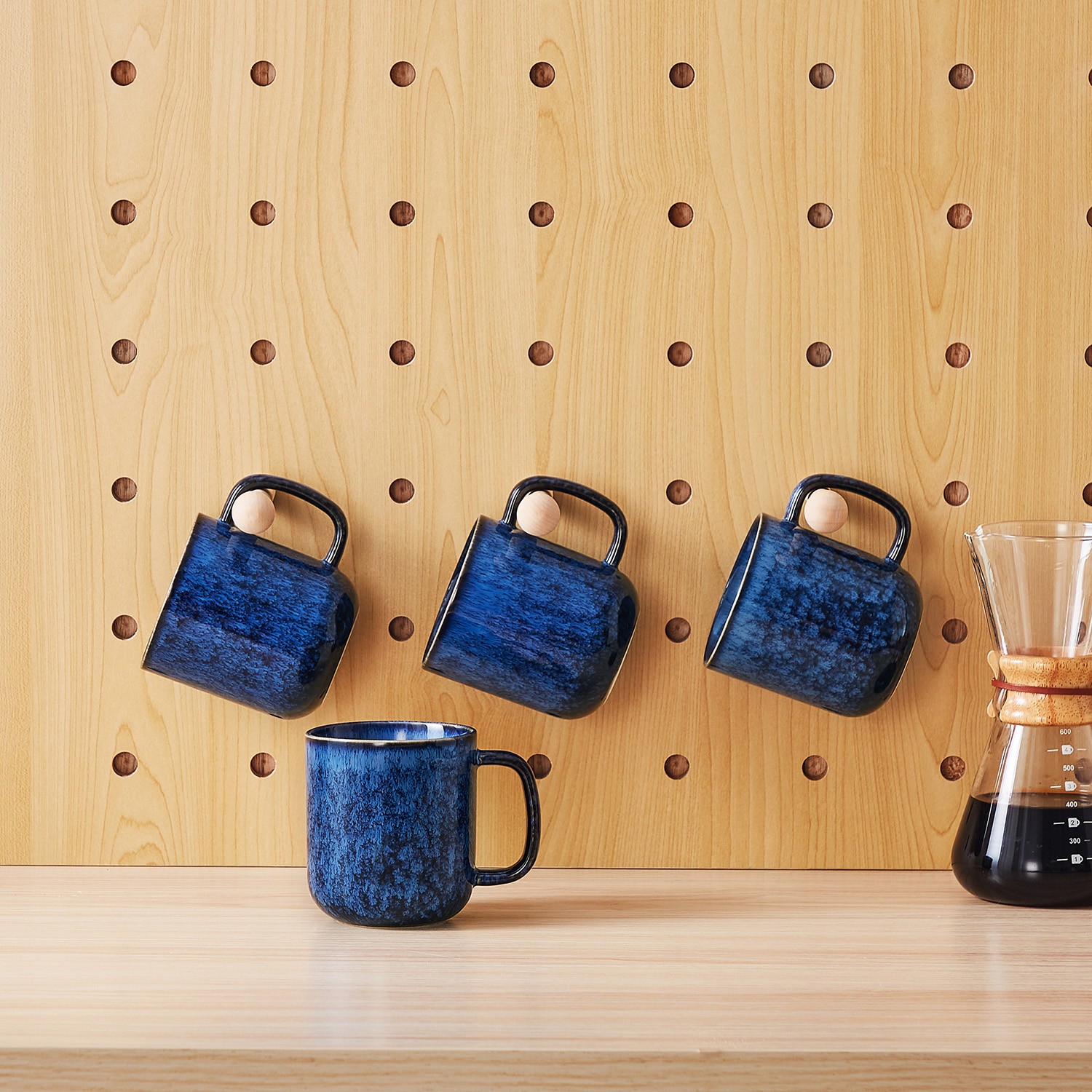 vancasso STARRY 480ml/360ml Stoneware Coffee Mug Set of 4 Coffee Cups Blue/Green