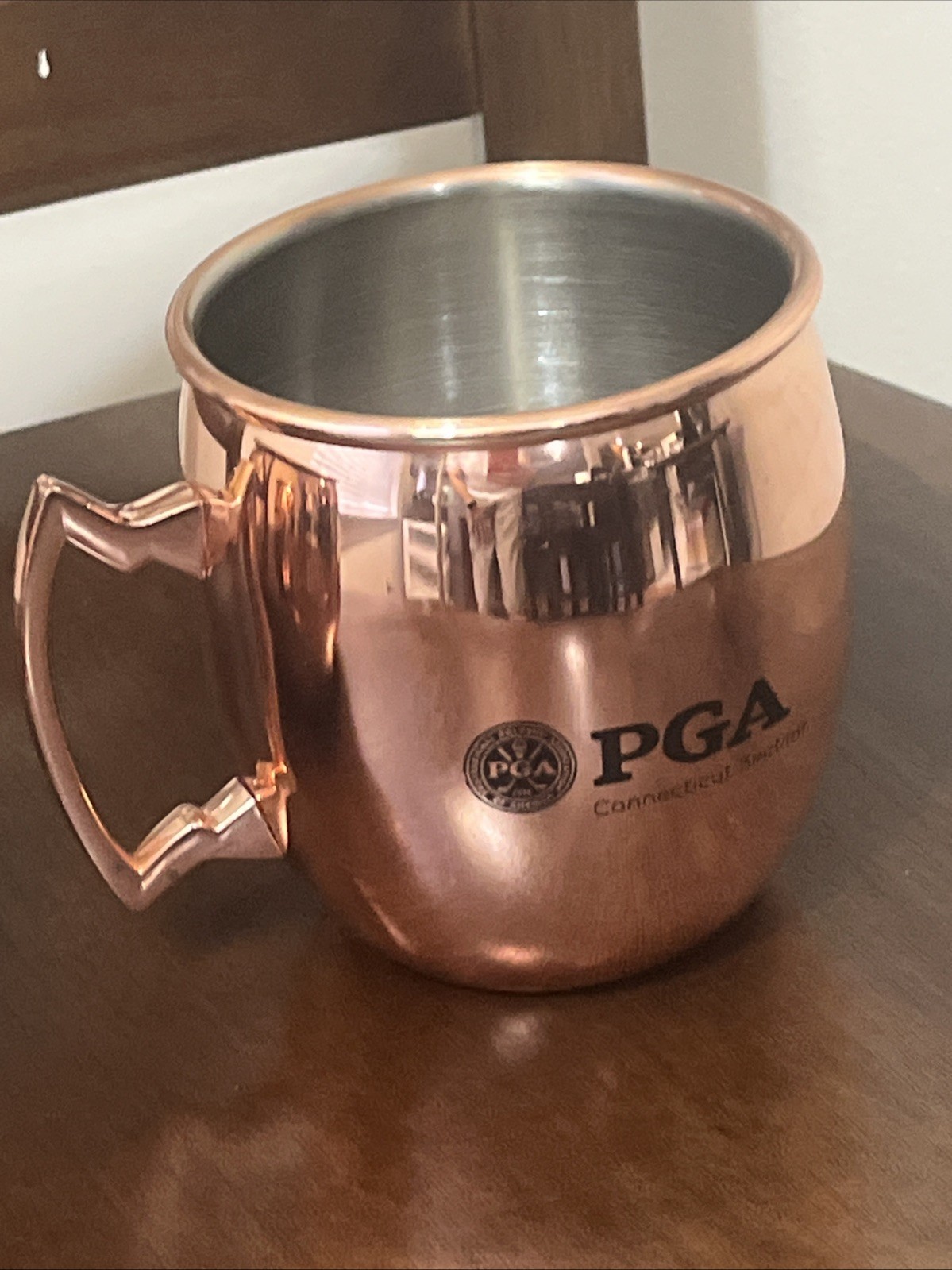 PGA Connecticut Stainless Steel Mugs W/Polished Copper Coating. New Moscow Mule