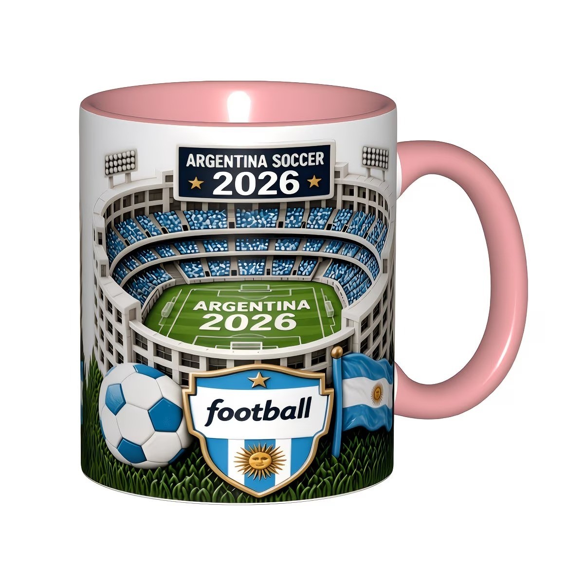 2D Printed Football Stadium Ceramic Coffee Mug, A Gift for Sports Fan