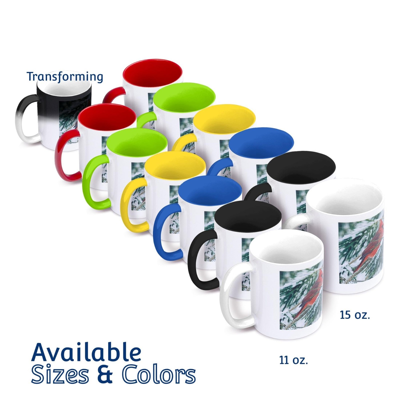 3dRose Psalm 91 Bible Feather Photo Magic Color Changing Mug 11oz