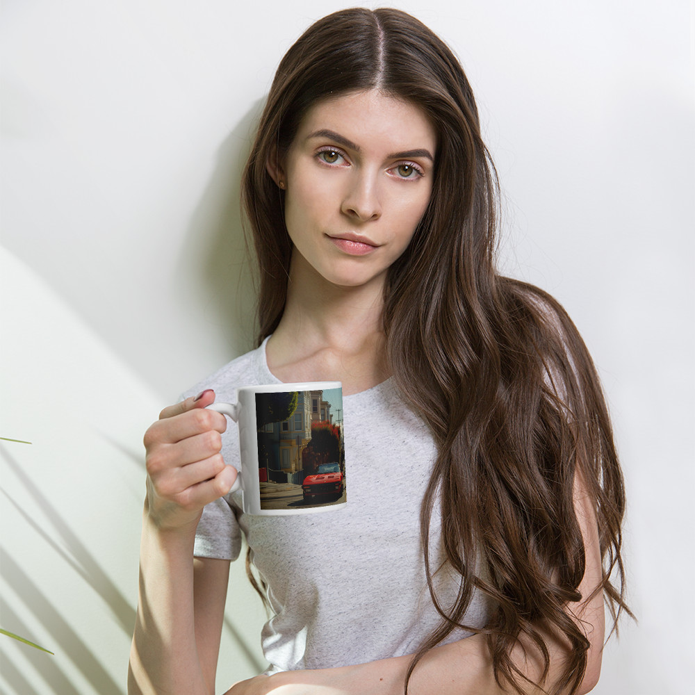 White Glossy Mug VINTAGE 2 Vehicle x 11 oz.