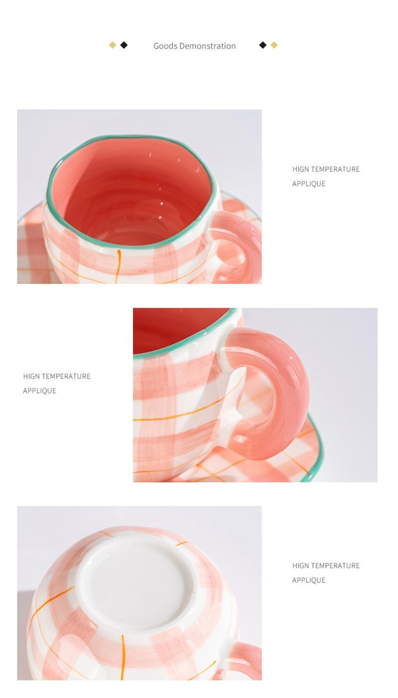 Cute 300ML Irregular Ceramic Mug Flower Heart Coffee Cup Milk Tea Mug Gift Kids