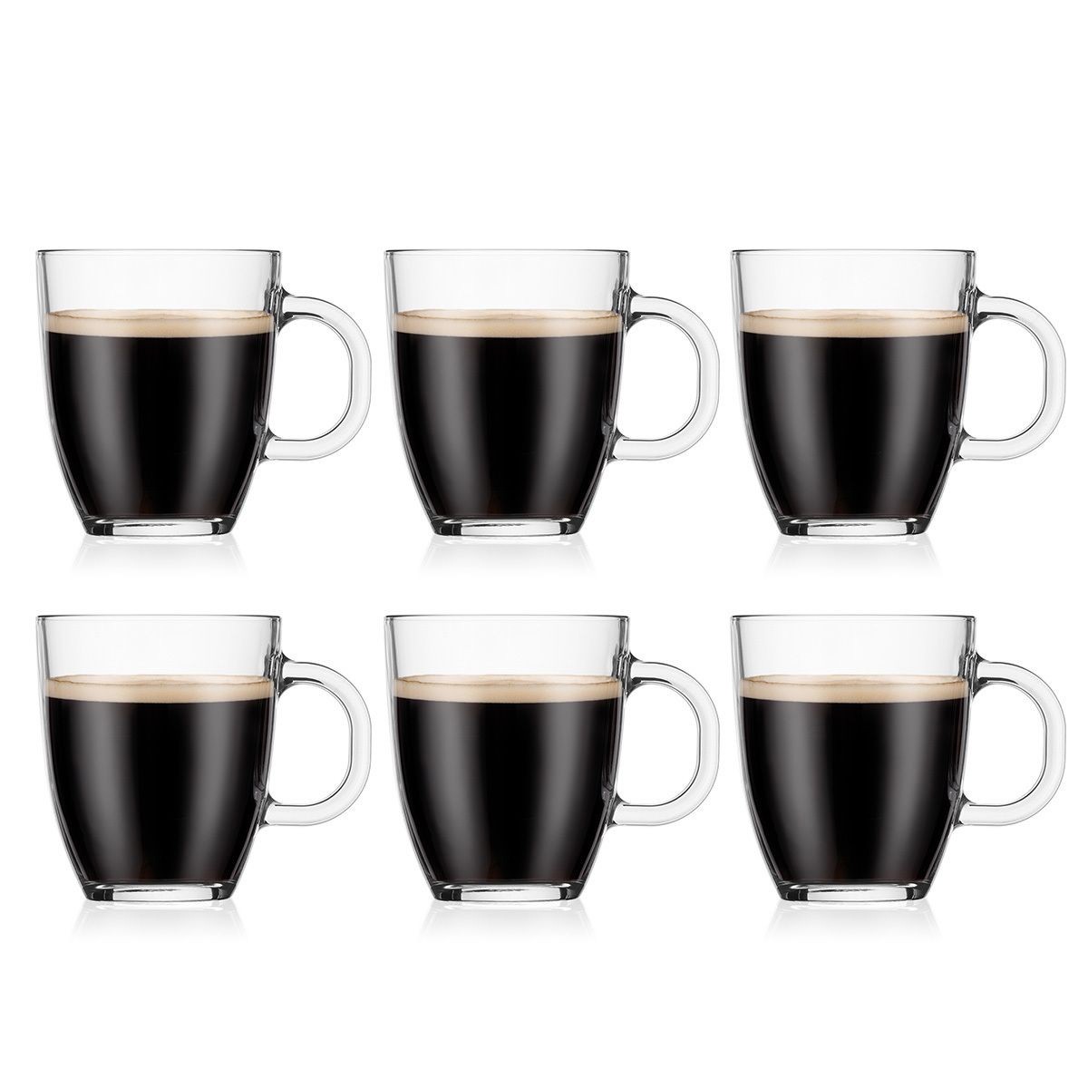 Bodum Bistro Glass Coffee Mug Set 6pce
