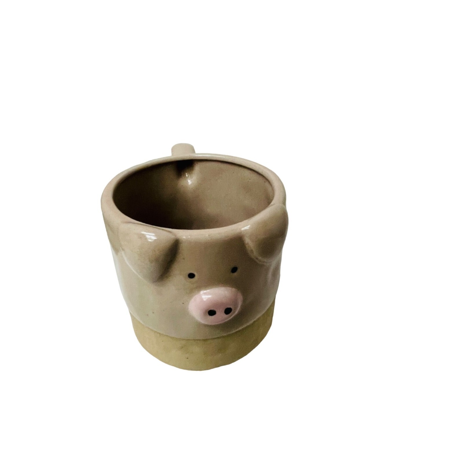 Unbranded Pig Face Ceramic Mug Tan Pink Farmhouse Whimsical Coffee Cup Excellent