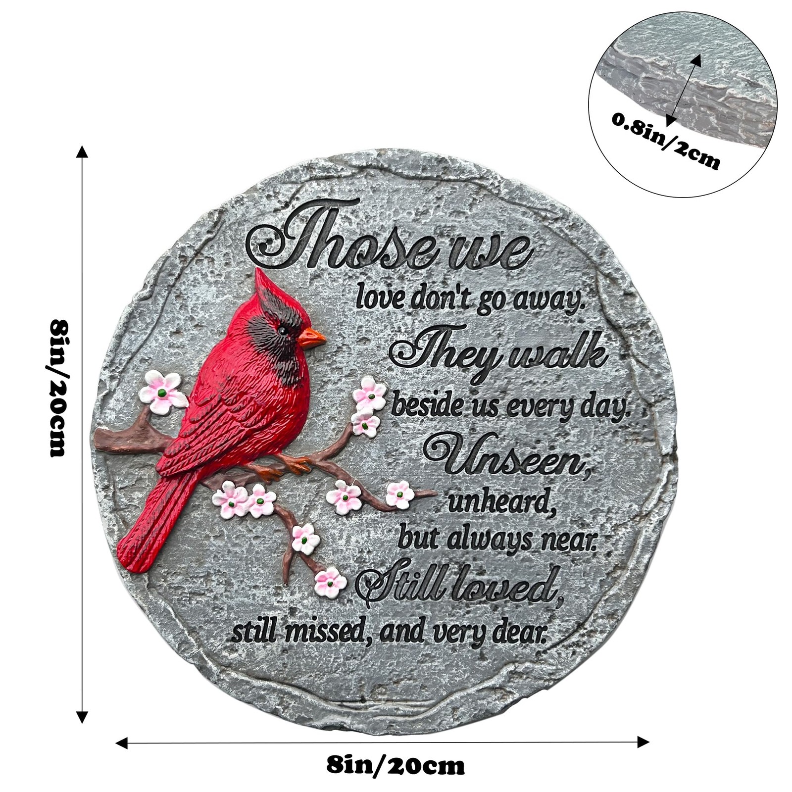 Memorial Garden Stones Red Cardinal Sympathy Gifts for Loss of Loved One – Fa…